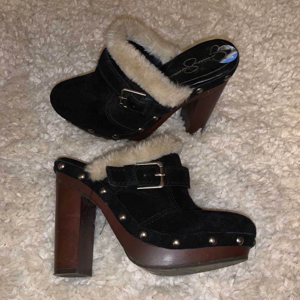 Black Suede Clogs